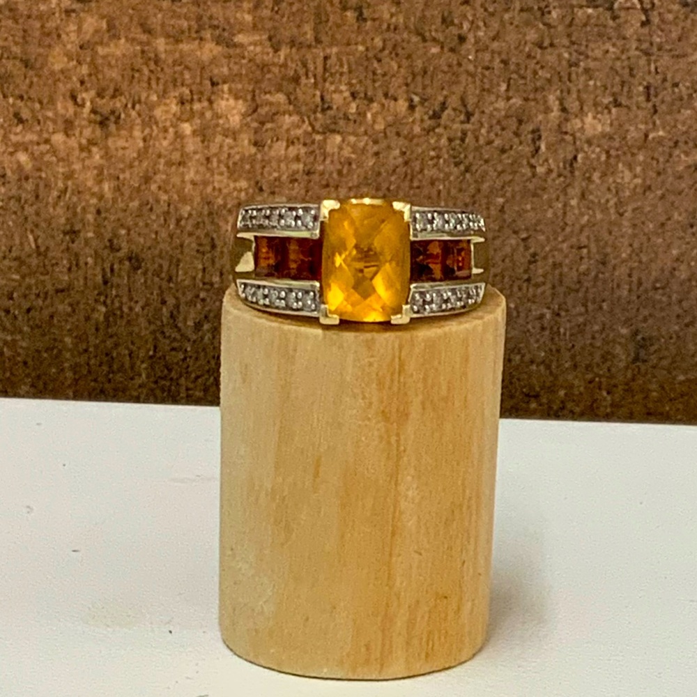 Topaz Garnet Gold Ring